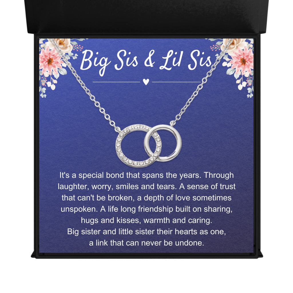 Big Sister and Little Sister Gift, Sister 2 Circles Necklace, Birthday and Graduation Gift For Sis