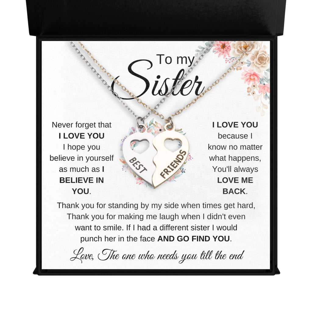 Matching Sisters Necklace Set - Sentimental Sister Gift For Her Special Day