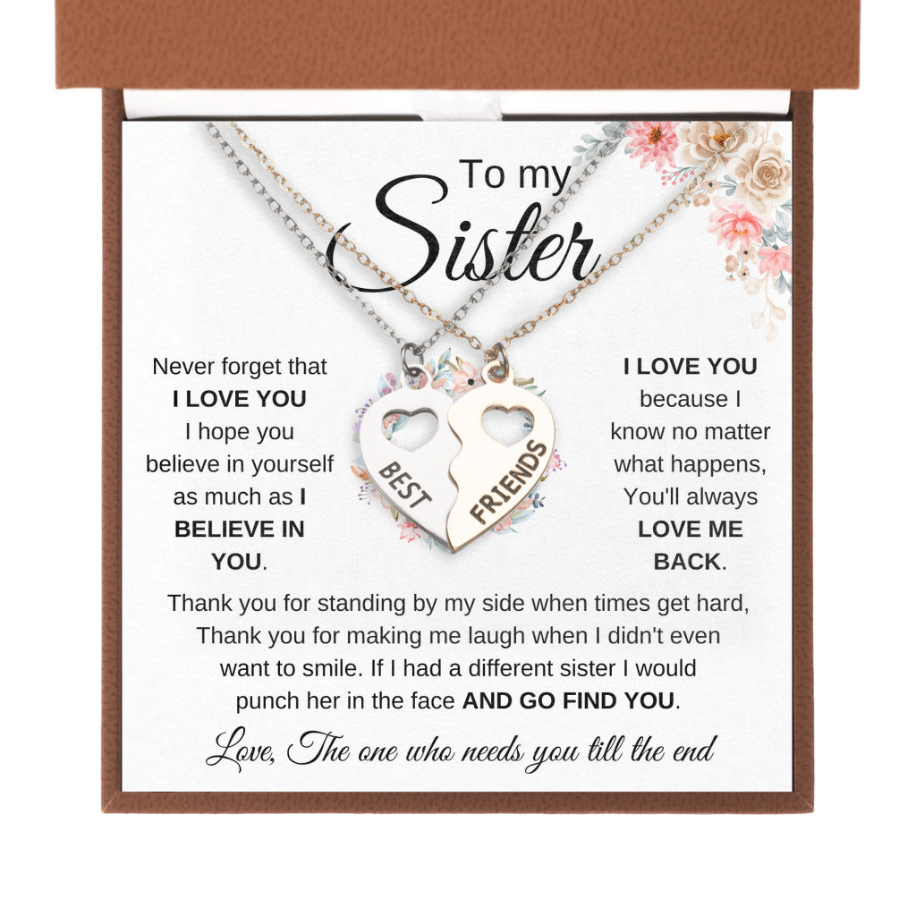 Matching Sisters Necklace Set - Sentimental Sister Gift For Her Special Day