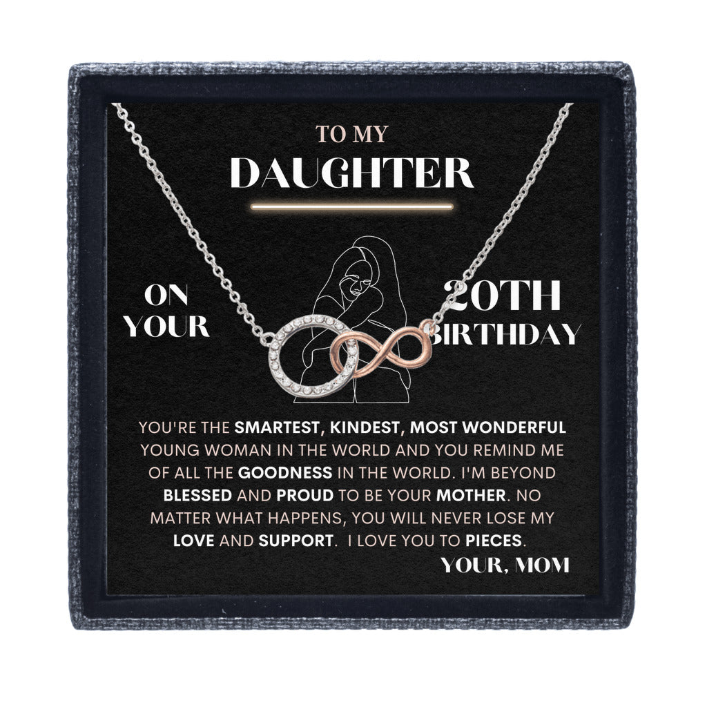To My Daughter Gift From Mom | On Your 20th Birthday | Infinite Bond Necklace