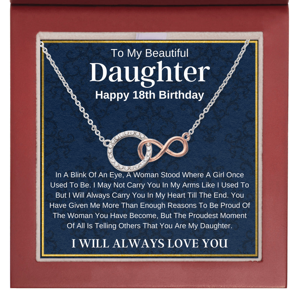 To My Beautiful Daughter | 18th Birthday Gift | Infinity Circle Necklace