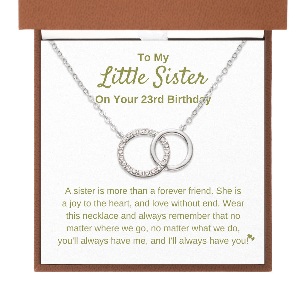 Little Sister Necklace Gift For 23rd Birthday | Endless Connection Interlocking Circles Necklace