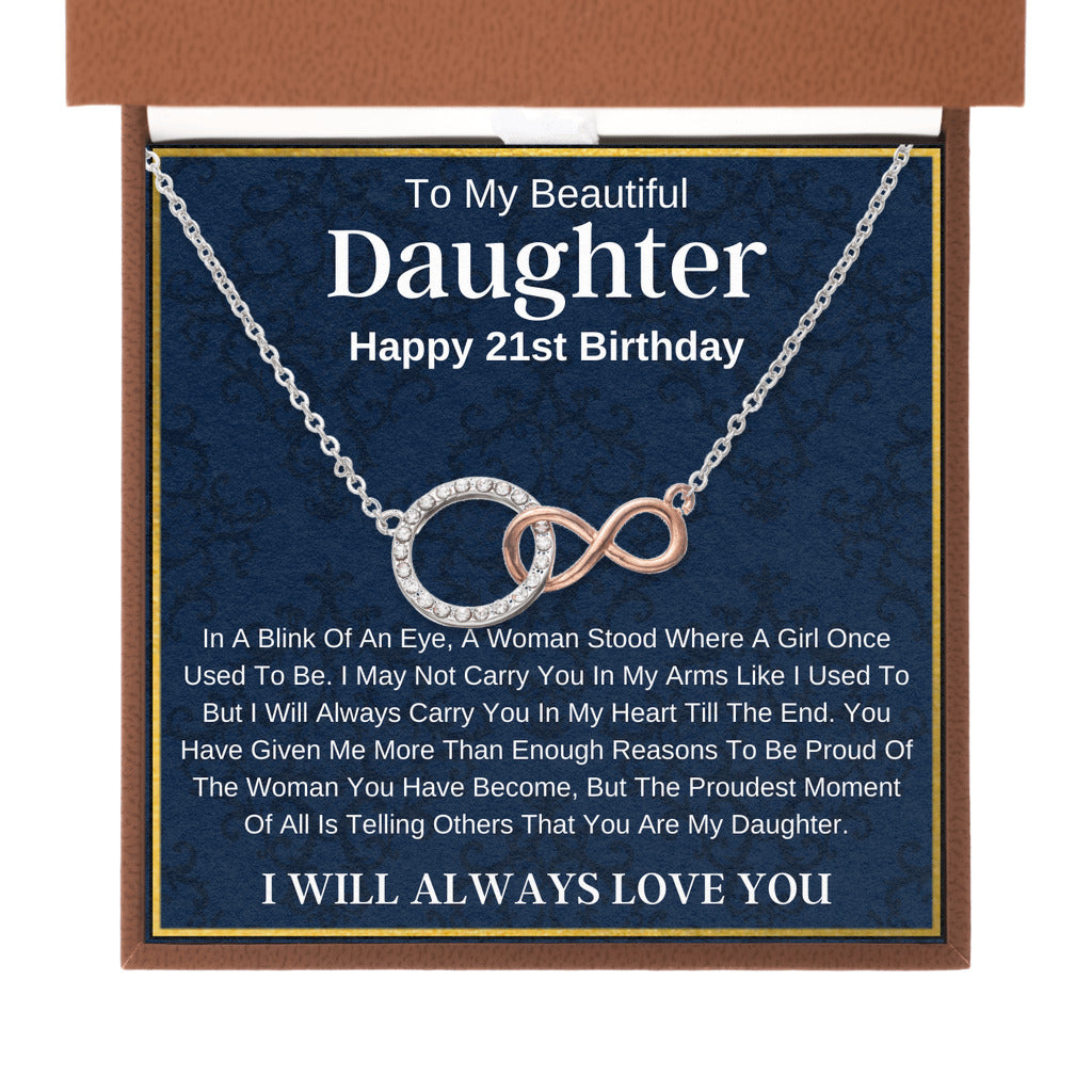 To My Beautiful Daughter | 21st Birthday Gift | Infinity Circle Necklace