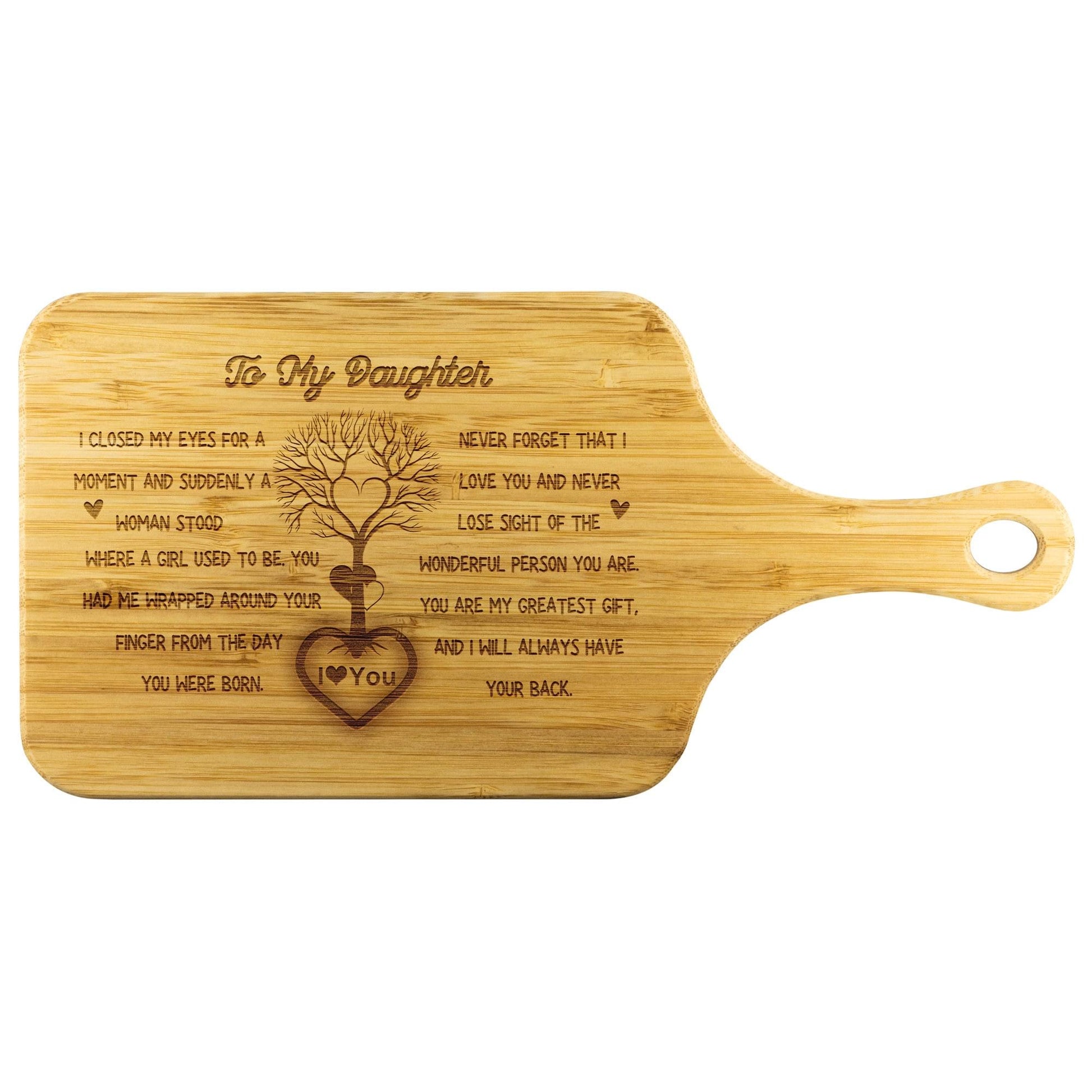 Kitchen Gift for Daughter - Never Lose Sight Of The Wonderful Person You Are - Wood Cutting Board with Handle