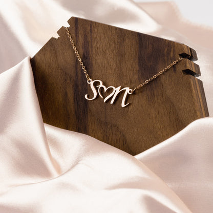 Double Initial Necklace gift
