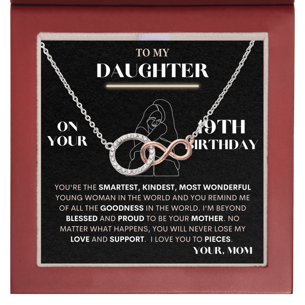 To My Daughter Gift From Mom | On Your 19th Birthday | Infinite Bond Necklace