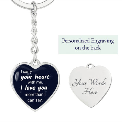 Surgical Steel Heart Keychain Gift