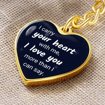 18k Gold Finish Heart Keychain for Her