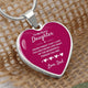 Brave Daughter Gift from Dad, Wonderful Person - Personalized Heart Necklace