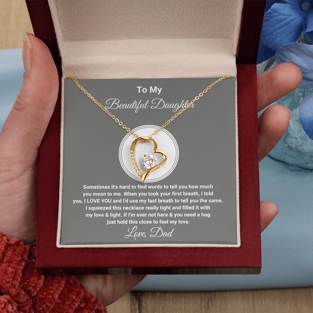 To My Daughter - Father Daughter Necklace