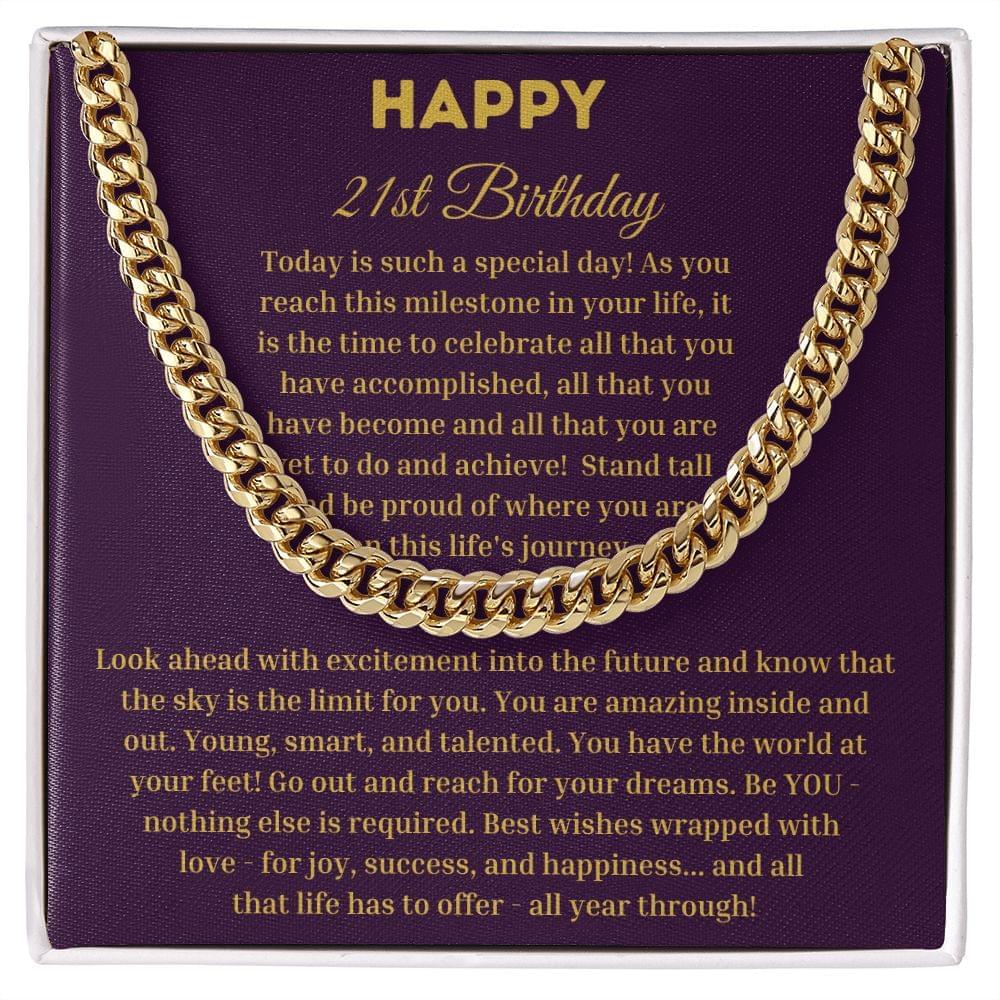 21st Birthday Gift for Him - Be You Cuban Link Chain - Birthday Gift for 21 Year Old Men