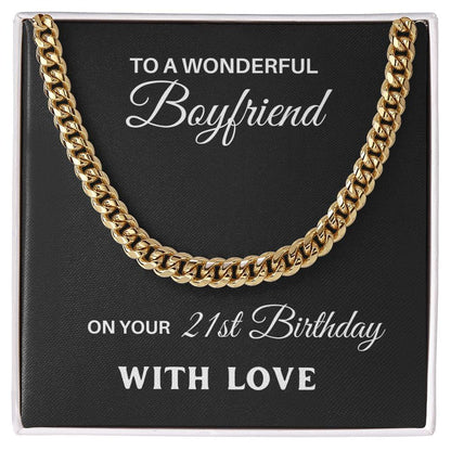 21st Birthday Gift for Boyfriend - Gold Chain