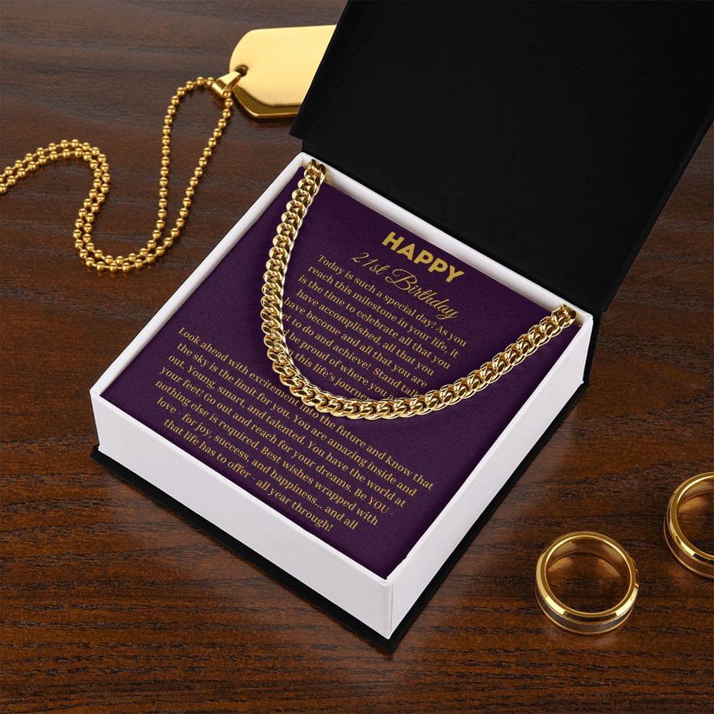 21st Birthday Gift for Him - Be You Cuban Link Chain - Birthday Gift for 21 Year Old Men