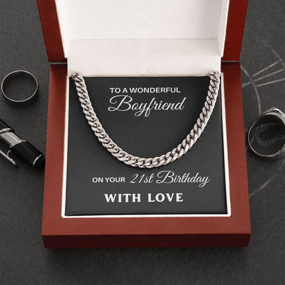 21st Birthday Gift for Boyfriend - Mahogany Box