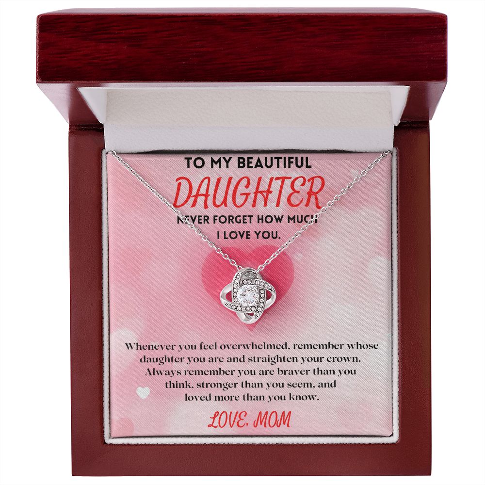 Special Gift for Daughter from Mom - Celebrate Your Bond with a Love Knot Necklace