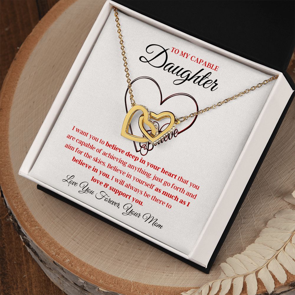 To My Daughter Heart Necklace From Mom - Best Gift For Her