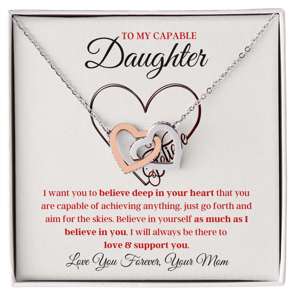 To My Daughter Heart Necklace From Mom - Best Gift For Her