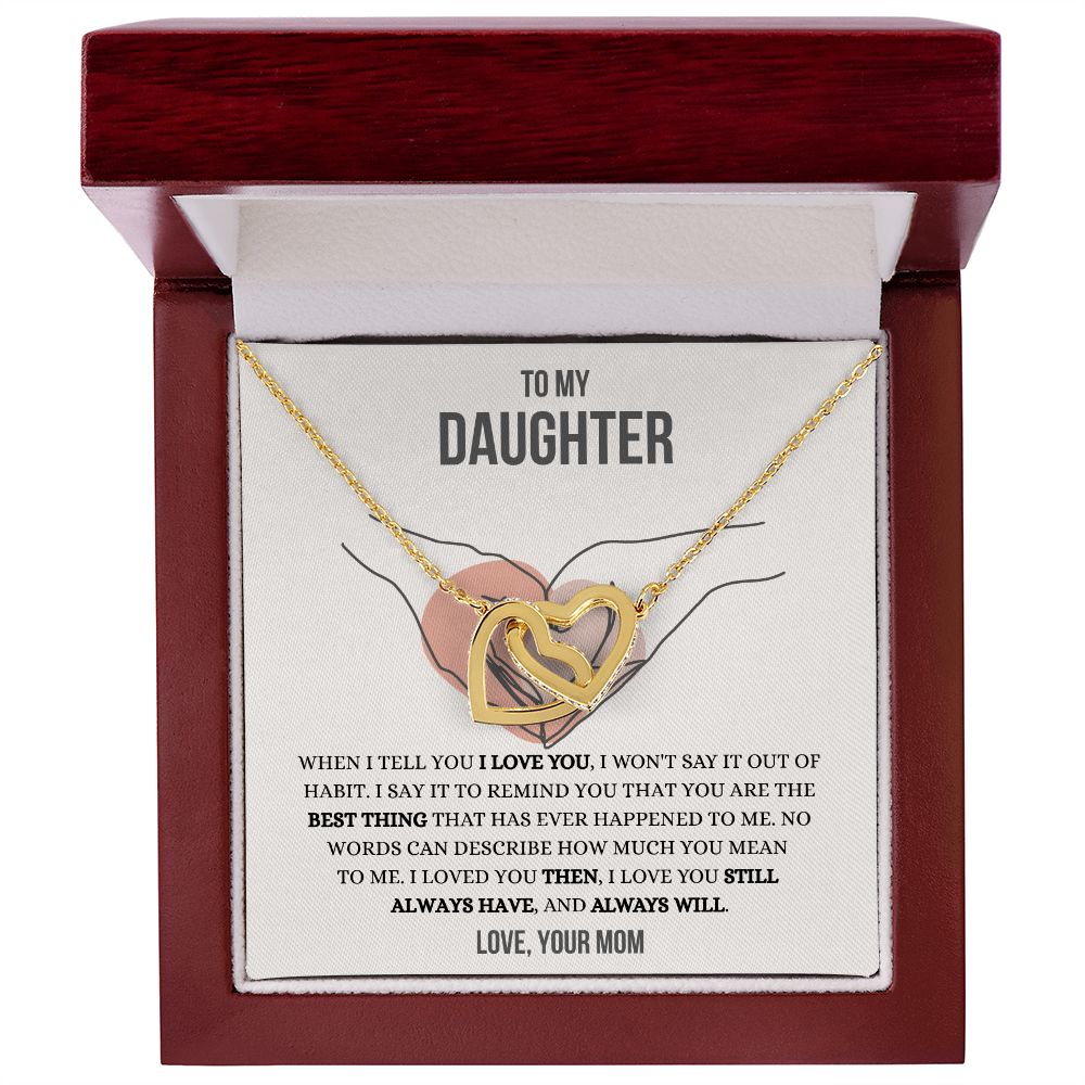 Memorable Gift For Daughter - Interlocking Hearts Necklace For Her