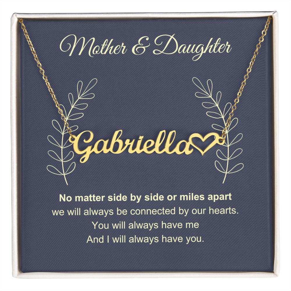Mother & Daughter Heart Name Necklace