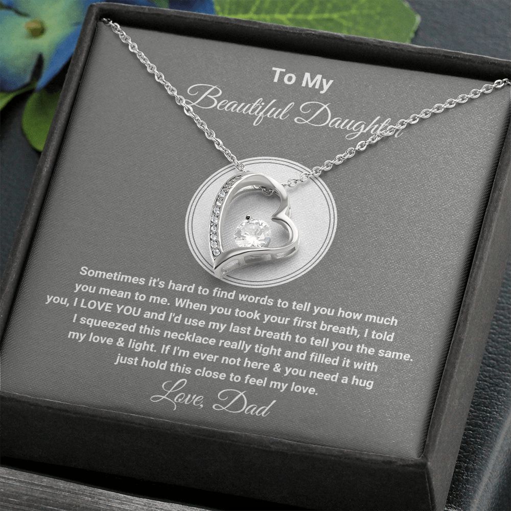 To My Daughter - Father Daughter Necklace