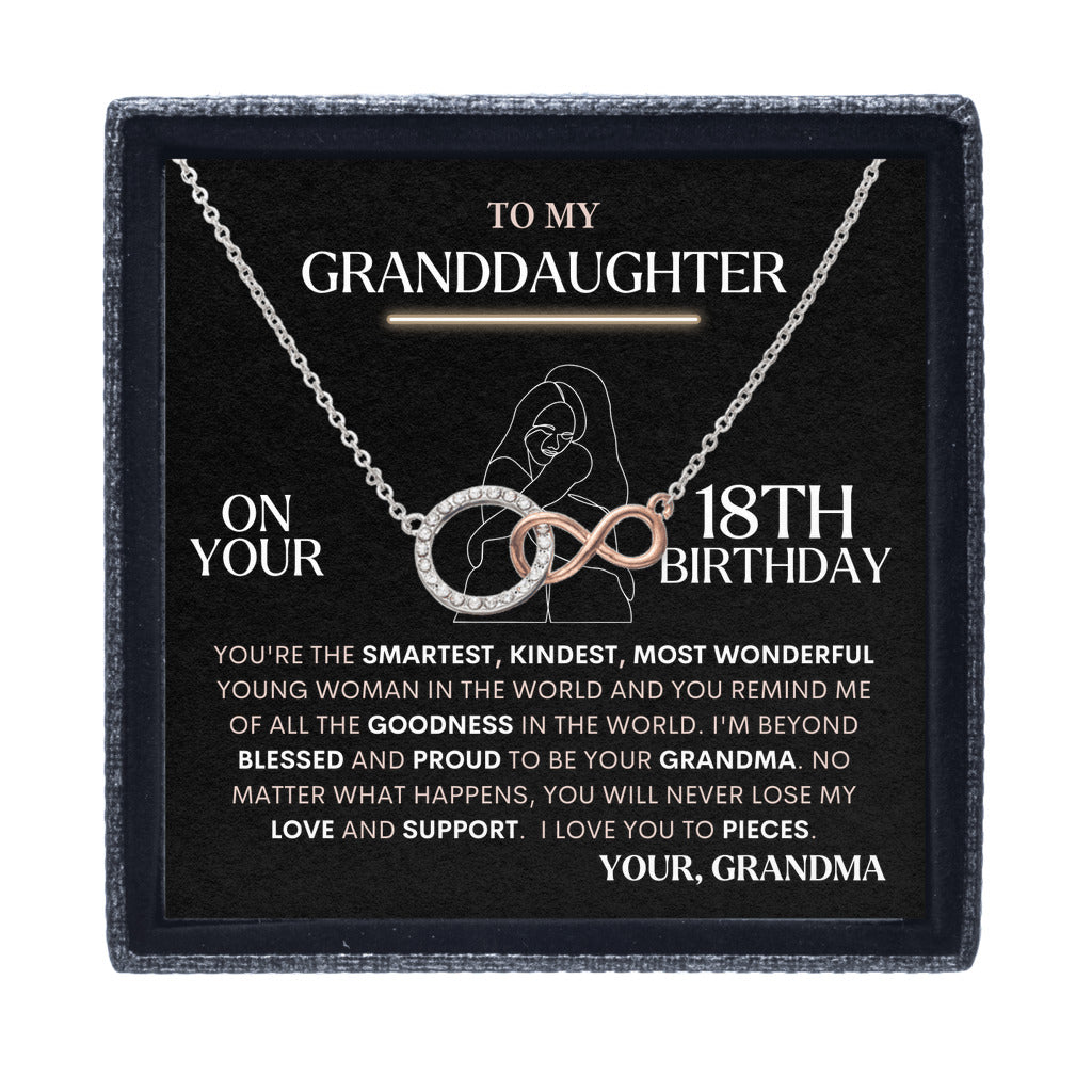 To My Granddaughter Gift From Grandma | On Your 18th Birthday | Infinite Bond Necklace