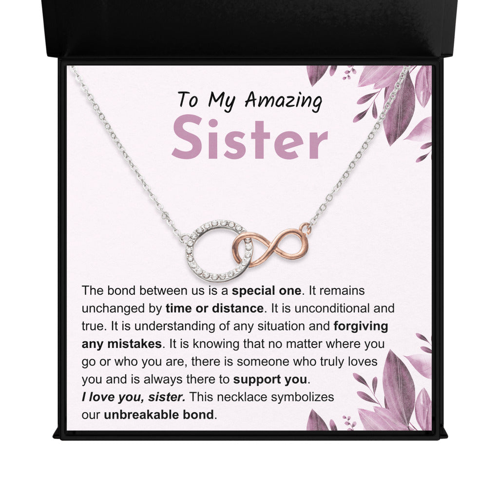 Infinite Bond Circle Necklace For Sister, Unique Sister Gift for Birthday, Graduation, Mother's Day, Or Just Because