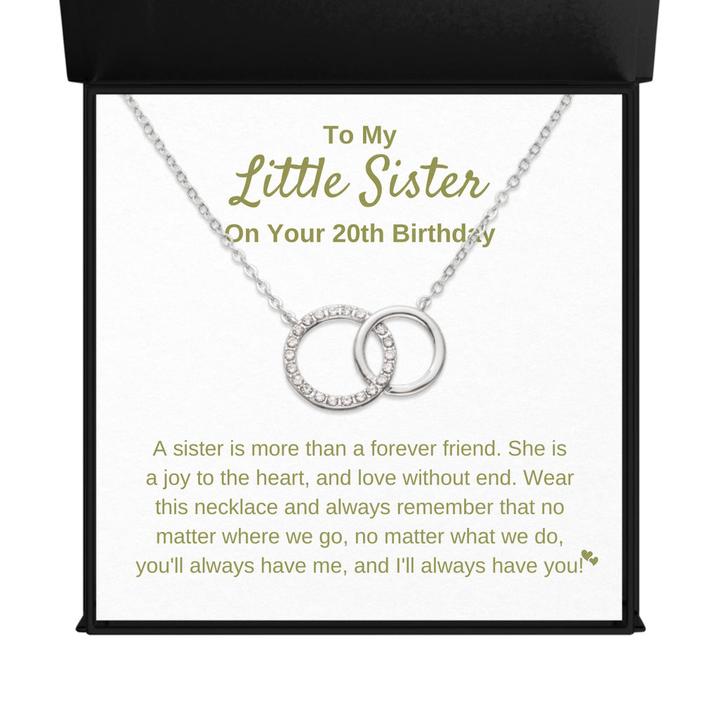 Little Sister Necklace Gift For 20th Birthday | Endless Connection Interlocking Circles Necklace