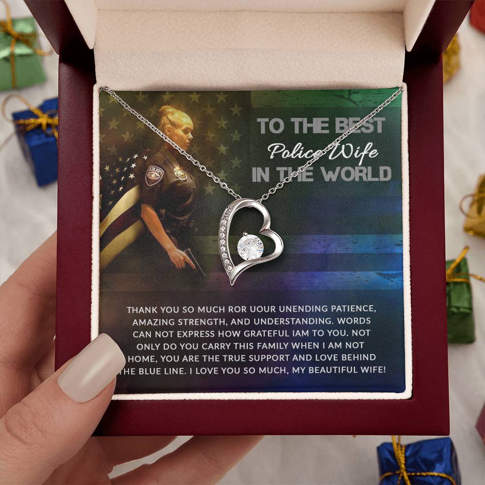 To The Best Police Wife In The World - Forever Love Necklace Gift from Husband