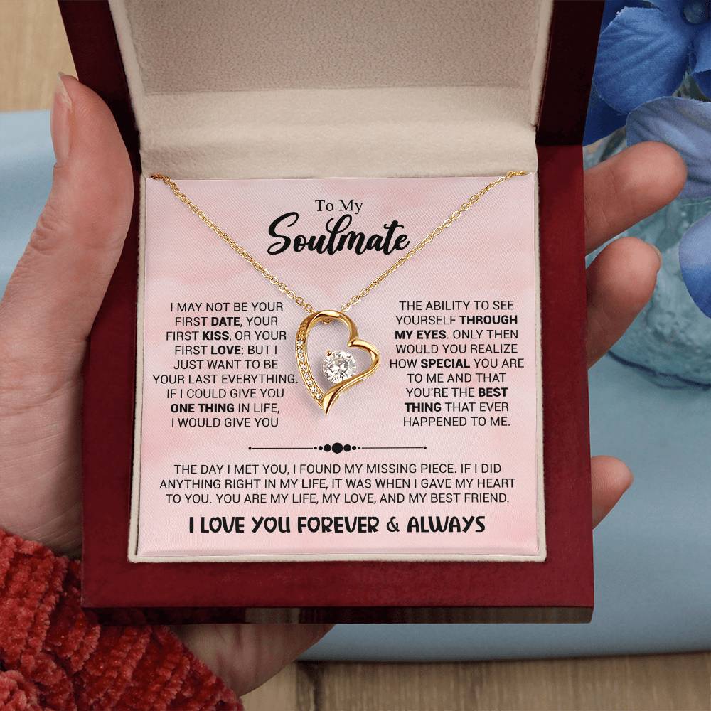 To My Soulmate Necklace - Long Distance Relationship Soulmate Gift for Romantic Occasions - Forever Love Necklace