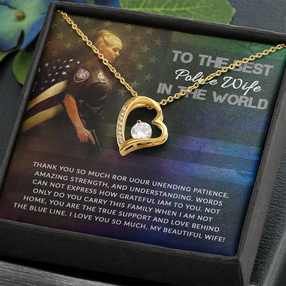 To The Best Police Wife In The World - Forever Love Necklace Gift from Husband