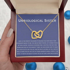 Sister-In-Law Gift, Interlocking Hearts Necklace, Meaningful Jewelry Surprise, Unbiological Sister