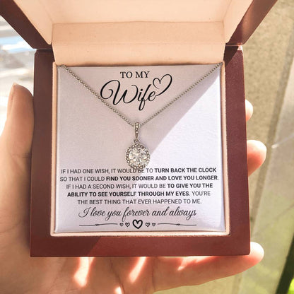 To My Wife Necklace - Heartwarming Gift from Husband for Birthday, Anniversary & Valentine’s Day - Eternal Hope Necklace