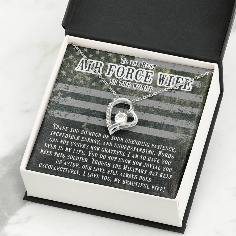 Jewelry Gift for Air Force Wife from Husband - Romantic & Heartfelt - Forever Love Necklace
