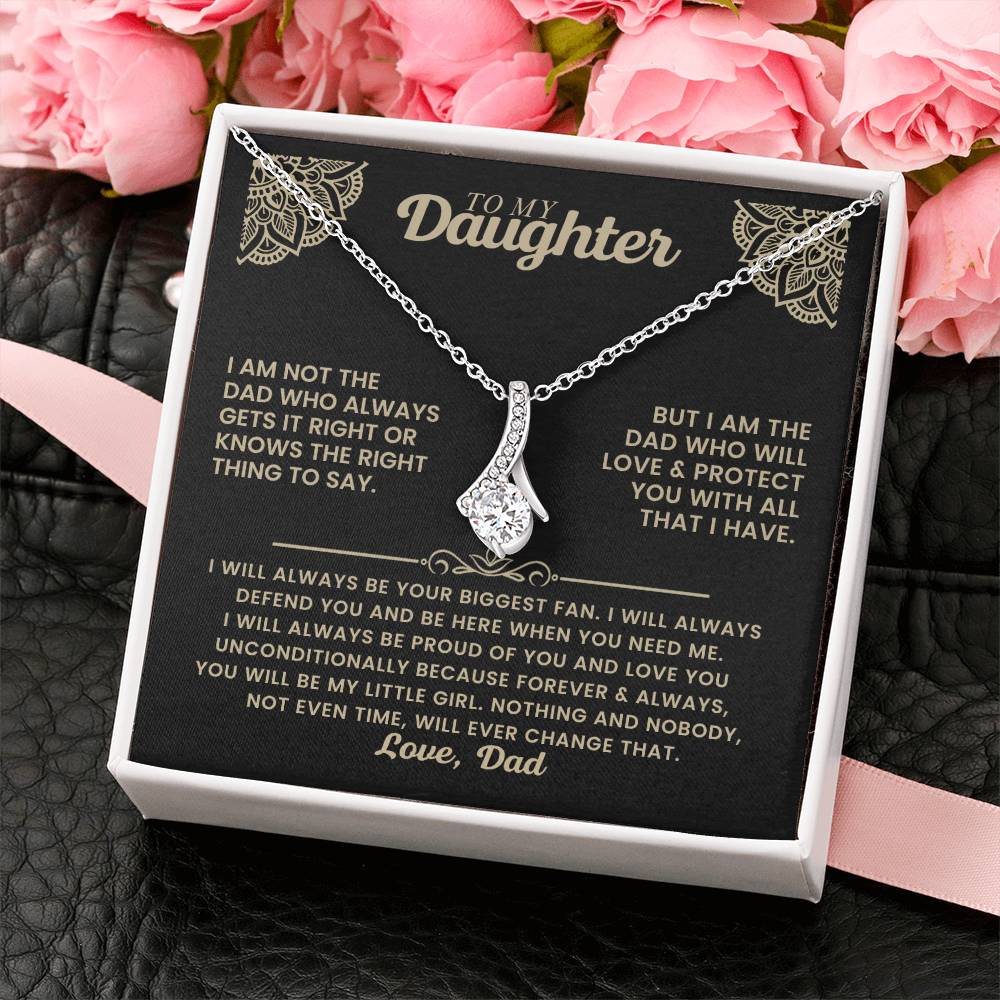 To My Daughter Necklace - I will always be your biggest fan - Gift for Daughter from Dad - Alluring Beauty Necklace
