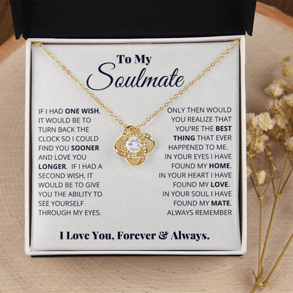 Soulmate Necklace Gift - Romantic Jewelry for Valentine’s Day & Sweet Surprise Gifting - Love Knot Necklace