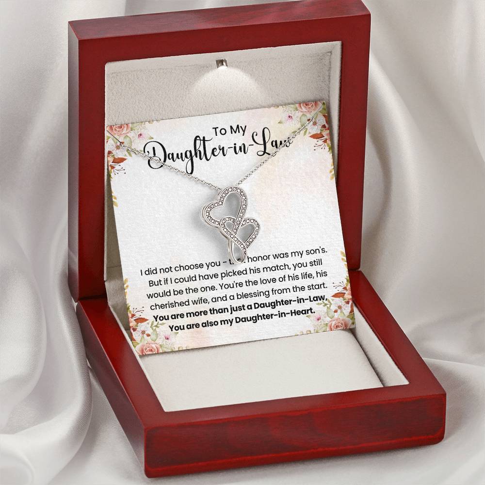 To My Daughter In Law - Heart-to-heart Pendant Necklace - Gift for Bonus Daughter