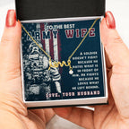 To The Best Army Wife Gift from Husband - Scripted Love Necklace