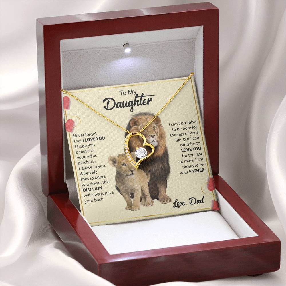 To My Daughter Necklace - Best Surprise Gift for Daughter from Dad for Graduation, Birthday & Christmas - Forever Love Necklace