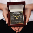 To My Daughter Necklace – Graduation & Christmas Gift from Dad – Interlocking Hearts Necklace