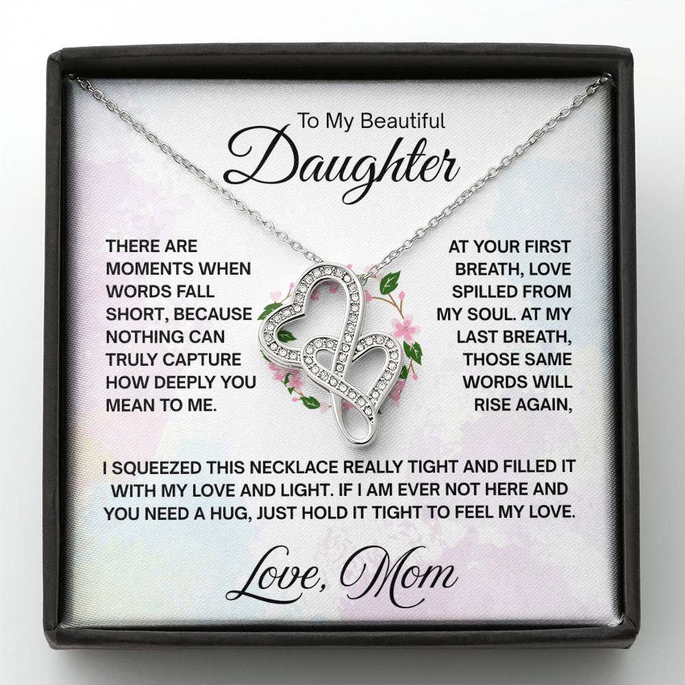 Beautiful Gift for Daughter from Mom - Heart-to-heart Pendant Necklace