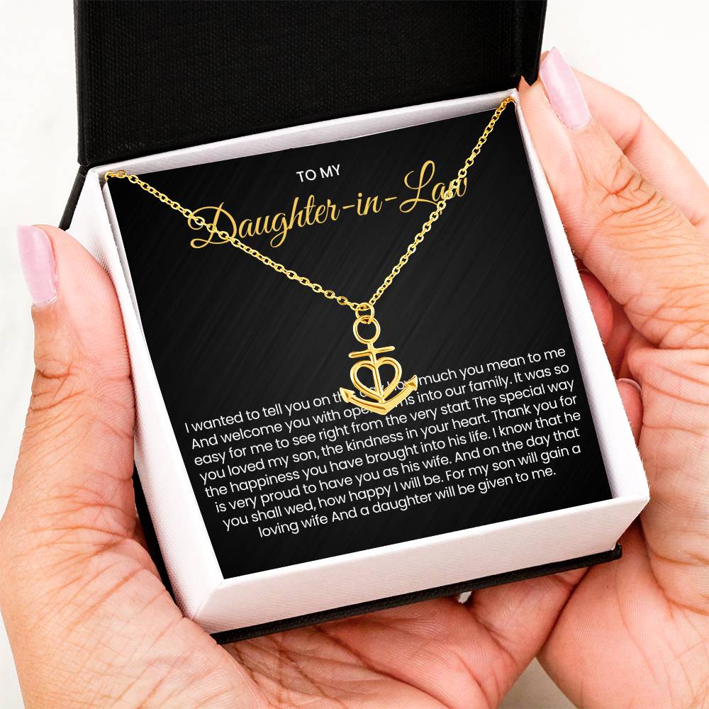 To My Daughter In Law - Anchor Pendant Necklace - Gift for Daughter in Law