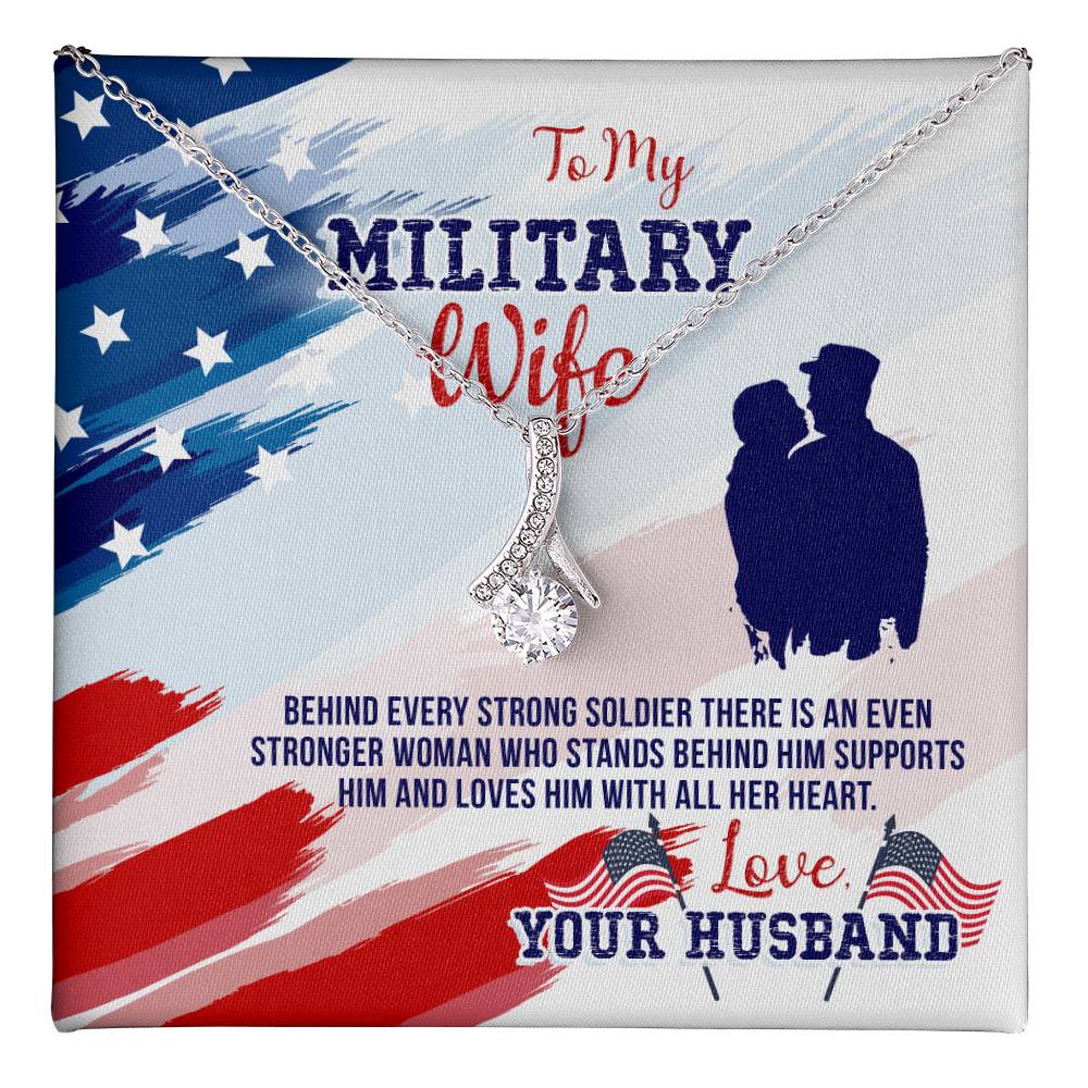 To My Military Wife Gift from Husband - Alluring Beauty Necklace