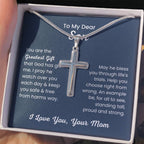 To Dear My Son - You are the greatest gift - Gift for Son from Mom - Artisan Cross Necklace