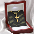 To My Son - As you grow older you will face many challenges in life - Son Gift from Dad - Artisan Cross Necklace
