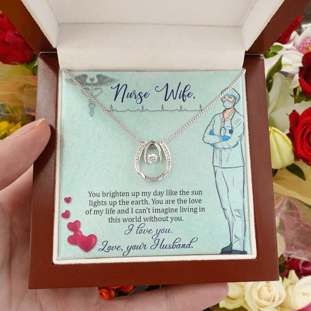 To My Nurse Wife Necklace from Husband - Sweet Romantic Gift for Every Occasion - Lucky In Love Necklace