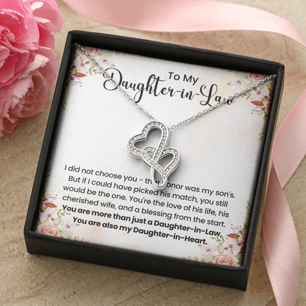 To My Daughter In Law - Heart-to-heart Pendant Necklace - Gift for Bonus Daughter