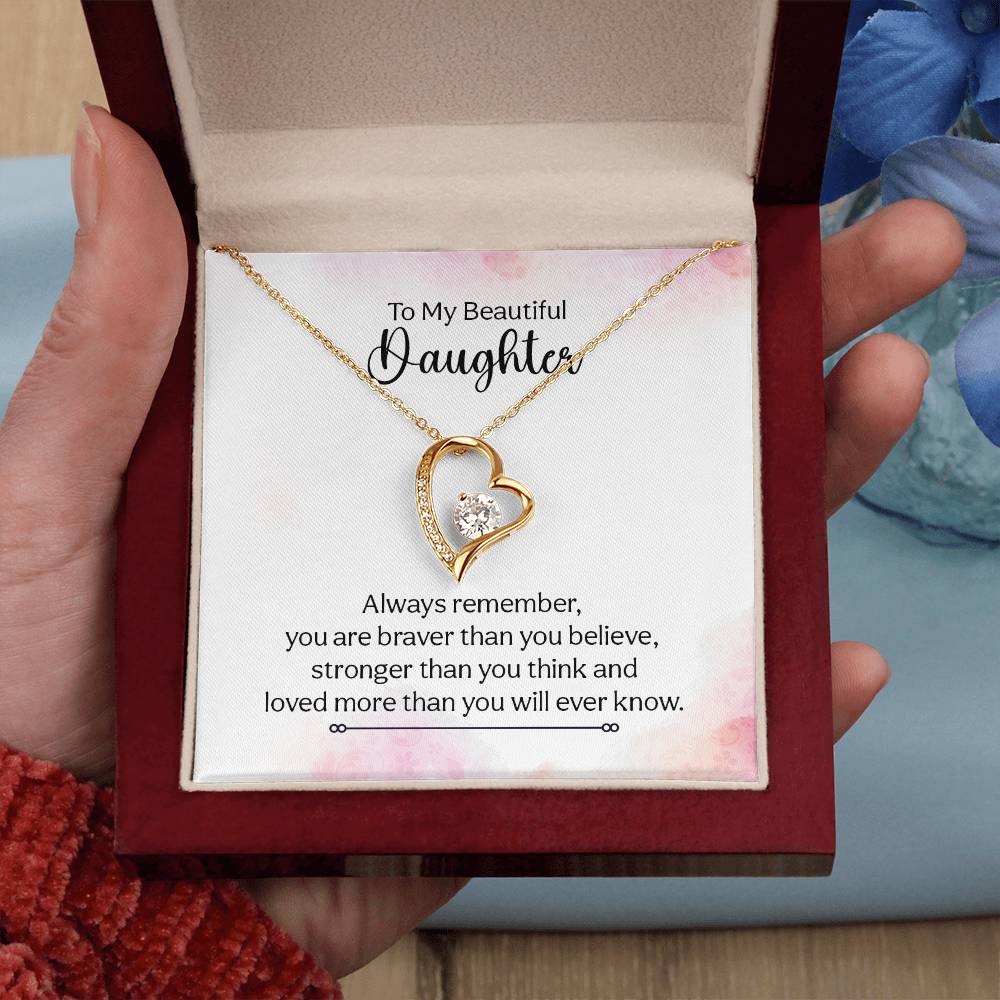 To My Daughter Necklace – Birthday Graduation Special Gift for Daughter – Forever Love Necklace