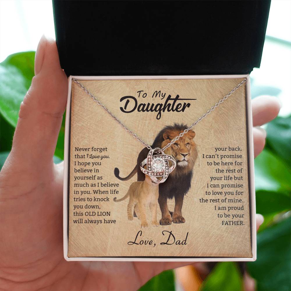 To My Daughter Necklace - Best Gift for Daughter from Dad - Love Knot Necklace