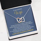 To My Wife Necklace - Romantic Jewelry for Valentine’s Day & Anniversaries - Interlocking Hearts Necklace