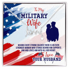 To My Military Wife Gift from Husband - Scripted Love Necklace